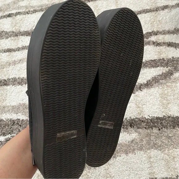 JC Play by Jeffery Campbell Black Suede Slip On Platform Shoe